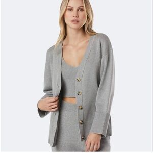 Favorite Daughter Cashmere and Cotton Knit Cardigan Size Large Grey